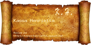 Kassa Henrietta névjegykártya